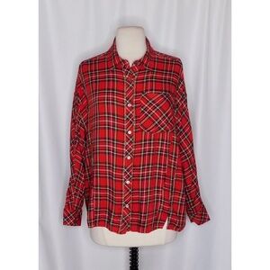 Red Plaid Women's Top